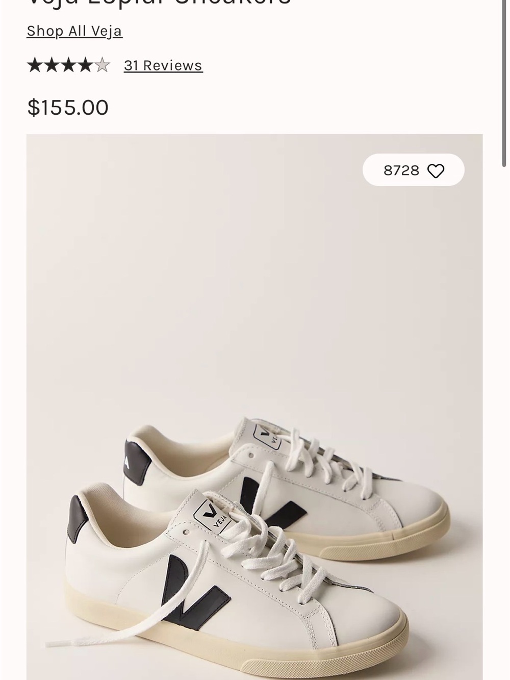 Veja Esplar Leather Low-Top Sneakers in White and Black